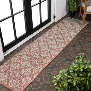 Amora Traditional Mediterranean Tile Design Indoor/Outdoor Area Rug
